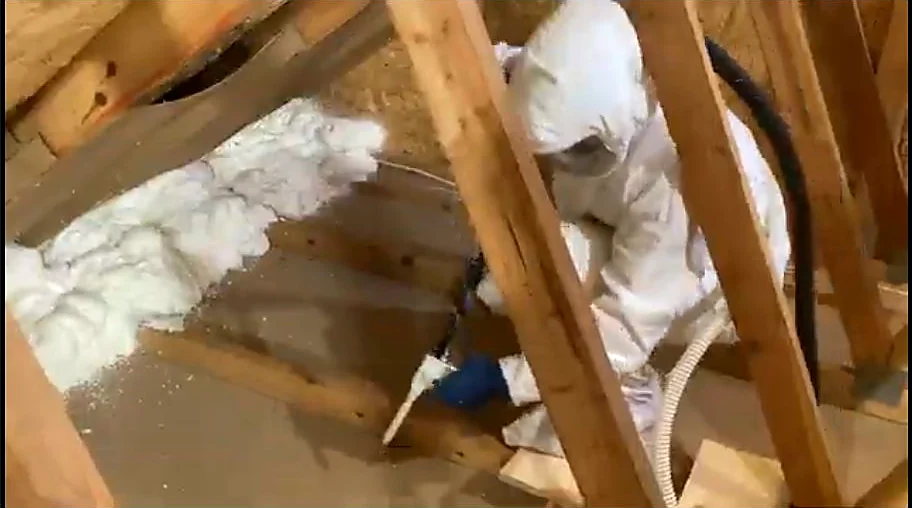 Foam Solutions spray foam installation in progress